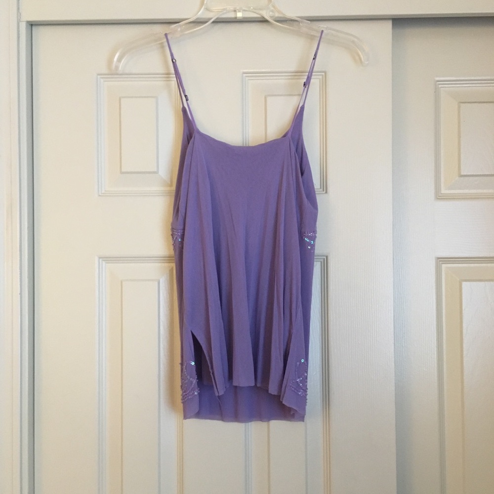The Limited Purple Beaded Top Size X-Small - Picture 2 of 3